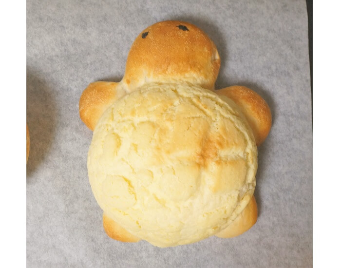 冷凍のパン生地を使えばすごく簡単！かわいいカメのメロンパン。